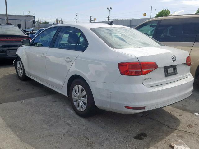 3VW2K7AJ7FM322950 - 2015 VOLKSWAGEN JETTA BASE WHITE photo 3
