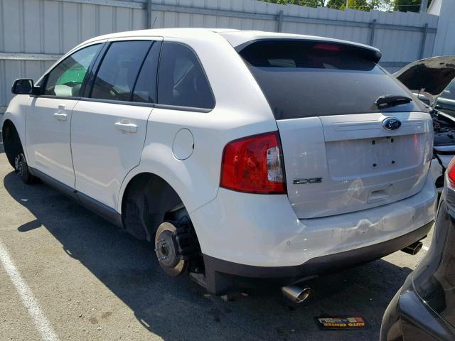 2FMDK3JC5CBA60215 - 2012 FORD EDGE SEL WHITE photo 3