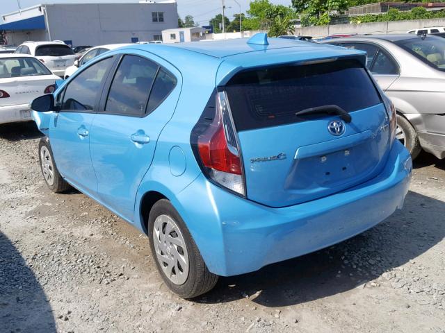 JTDKDTB31G1136096 - 2016 TOYOTA PRIUS C BLUE photo 3