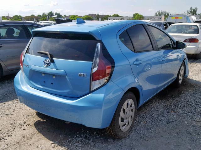 JTDKDTB31G1136096 - 2016 TOYOTA PRIUS C BLUE photo 4