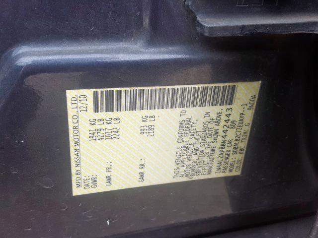 1N4AL2AP8BN442443 - 2011 NISSAN ALTIMA BASE  photo 10