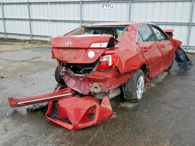 4T4BF1FK3CR272823 - 2012 TOYOTA CAMRY BASE MAROON photo 4