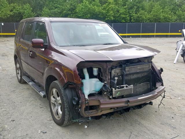 5FNYF4H77DB053845 - 2013 HONDA PILOT EXLN BURGUNDY photo 1