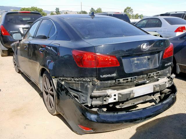 JTHBK262572035248 - 2007 LEXUS IS 250 BLACK photo 3