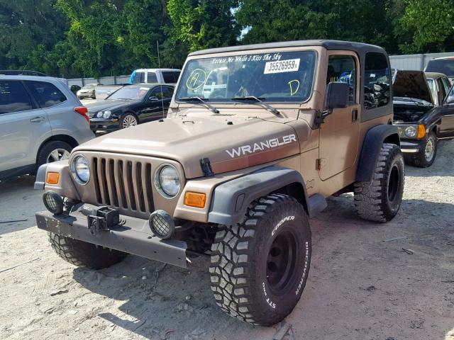 1J4FA29P8YP753484 - 2000 JEEP WRANGLER / BROWN photo 2