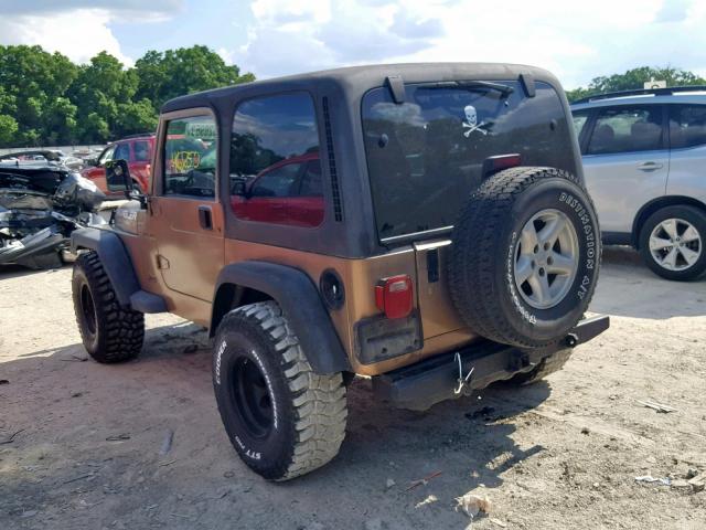 1J4FA29P8YP753484 - 2000 JEEP WRANGLER / BROWN photo 3