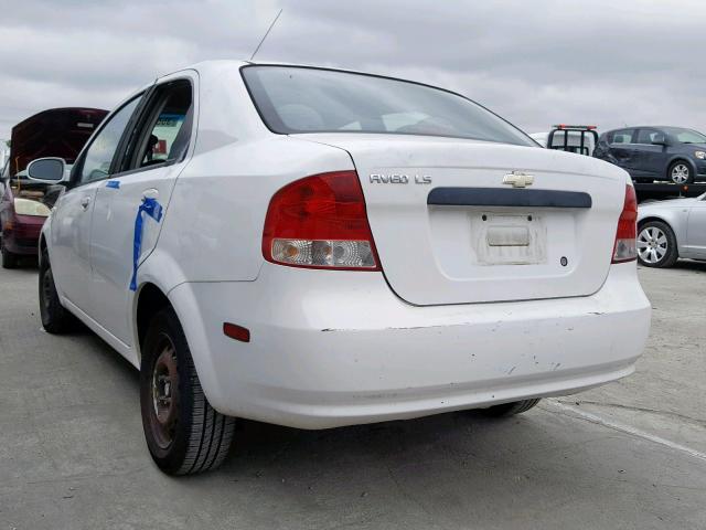 KL1TD56626B568863 - 2006 CHEVROLET AVEO BASE თეთრი ფოტო 3