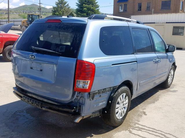 KNDMG4C78B6370724 - 2011 KIA SEDONA LX BLUE photo 4