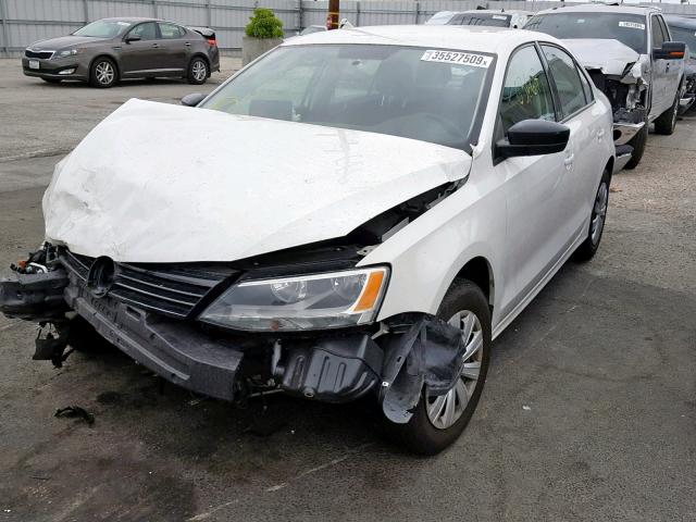 3VW2K7AJ5DM295857 - 2013 VOLKSWAGEN JETTA BASE WHITE photo 2