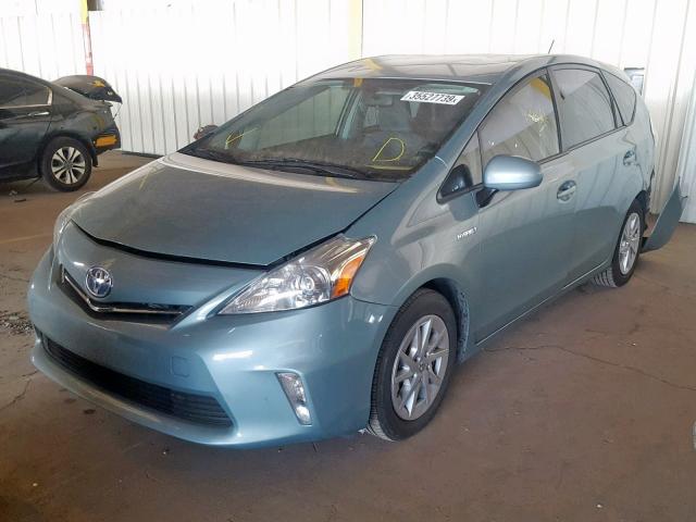 JTDZN3EU1D3249577 - 2013 TOYOTA PRIUS V GREEN photo 2