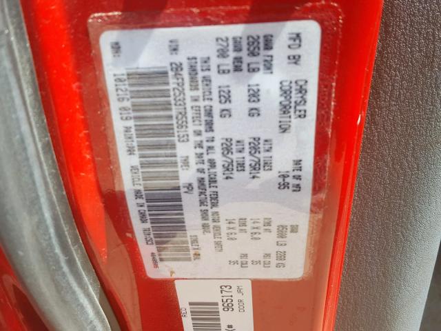 2B4FP2533TR556153 - 1996 DODGE CARAVAN RED photo 10