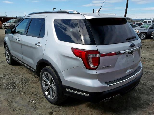 1FM5K8F88JGB33637 - 2018 FORD EXPLORER L SILVER photo 3