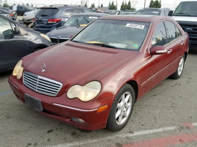 WDBRF61J83F389180 - 2003 MERCEDES-BENZ C240 MAROON photo 2