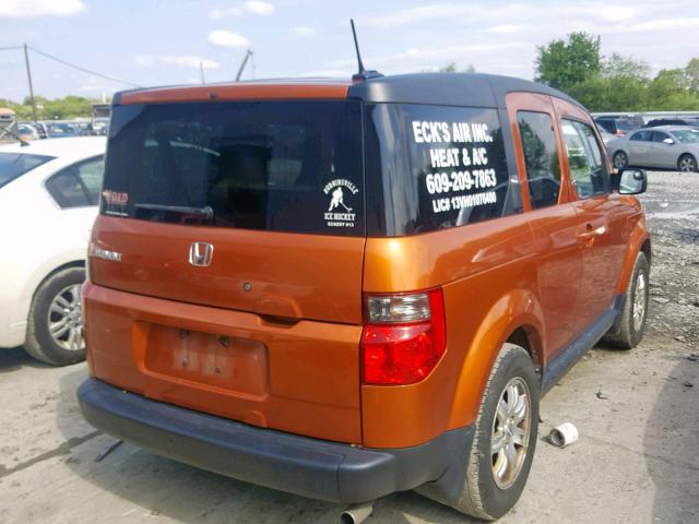 5J6YH28708L008452 - 2008 HONDA ELEMENT EX ORANGE photo 4