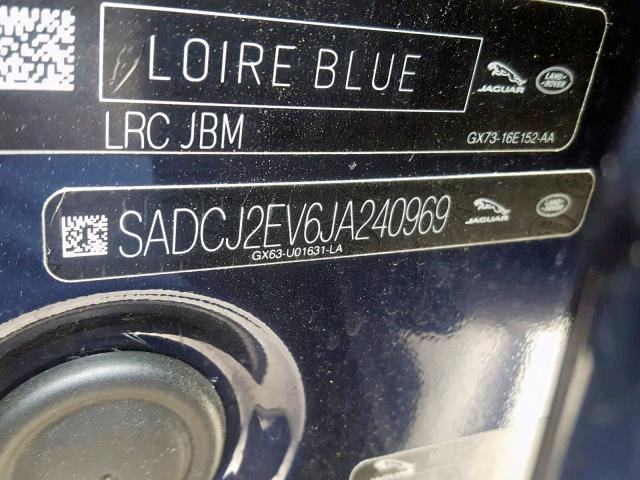 SADCJ2EV6JA240969 - 2018 JAGUAR F-PACE PRE BLUE photo 10