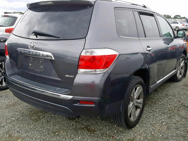 5TDDK3EH4DS245964 - 2013 TOYOTA HIGHLANDER GRAY photo 4