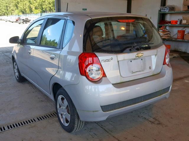 KL1TD6DE3AB131527 - 2010 CHEVROLET AVEO LS SILVER photo 3