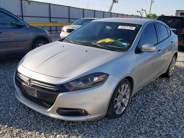 1C3CDFBH3DD231663 - 2013 DODGE DART SXT SILVER photo 2