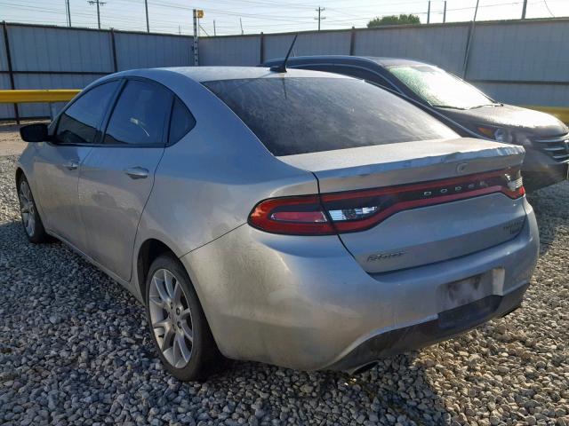 1C3CDFBH3DD231663 - 2013 DODGE DART SXT SILVER photo 3