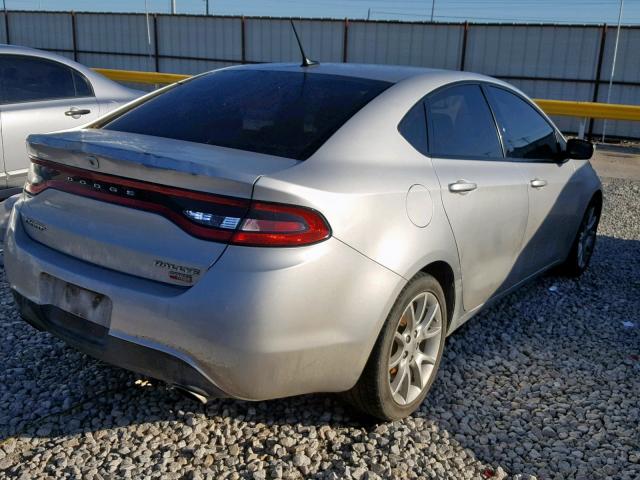 1C3CDFBH3DD231663 - 2013 DODGE DART SXT SILVER photo 4