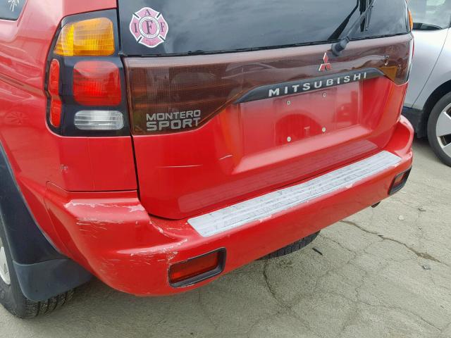 JA4LS31R11P054772 - 2001 MITSUBISHI MONTERO SP RED photo 9