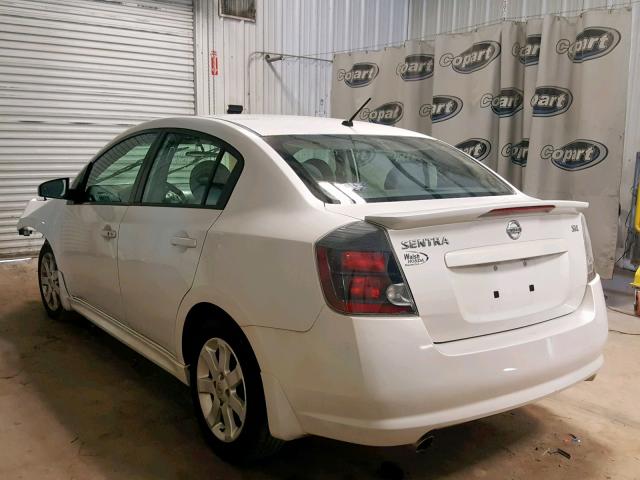 3N1AB6AP6CL782537 - 2012 NISSAN SENTRA 2.0 WHITE photo 3