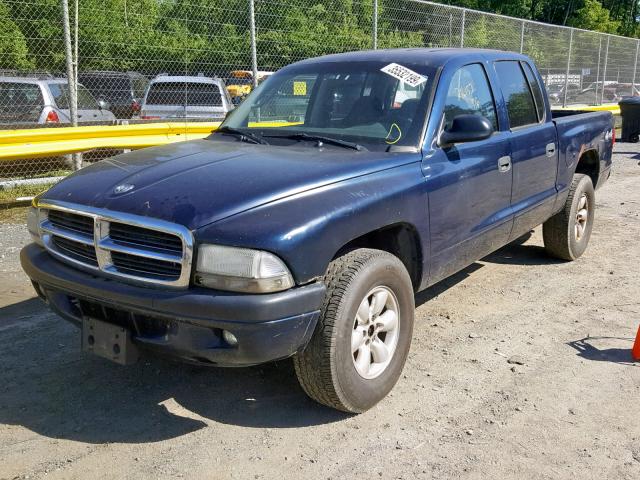 1D7HG38N24S641568 - 2004 DODGE DAKOTA QUA BLUE photo 2