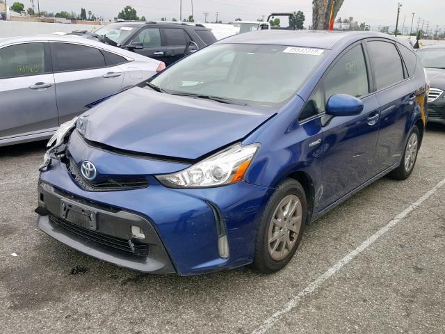 JTDZN3EU5FJ034024 - 2015 TOYOTA PRIUS V BLUE photo 2