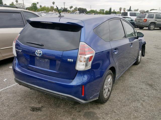 JTDZN3EU5FJ034024 - 2015 TOYOTA PRIUS V BLUE photo 4