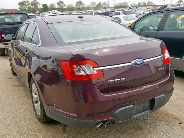 1FAHP2EW2BG169203 - 2011 FORD TAURUS SEL PURPLE photo 3