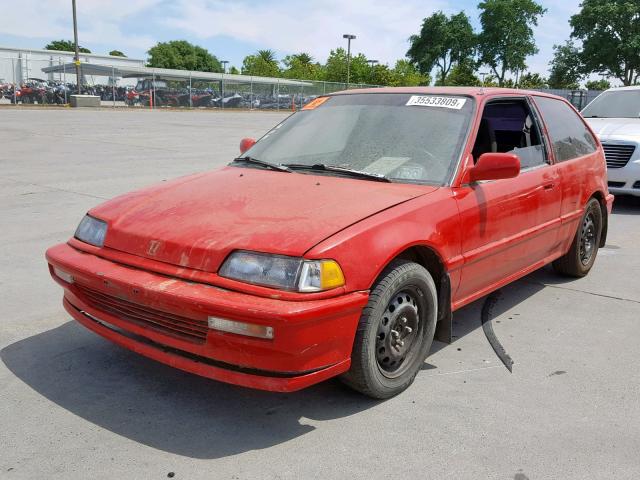 2HGED7362LH573423 - 1990 HONDA CIVIC SI RED photo 2