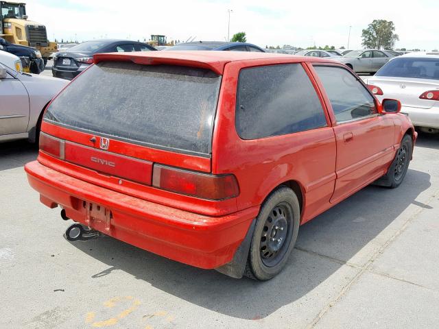 2HGED7362LH573423 - 1990 HONDA CIVIC SI RED photo 4