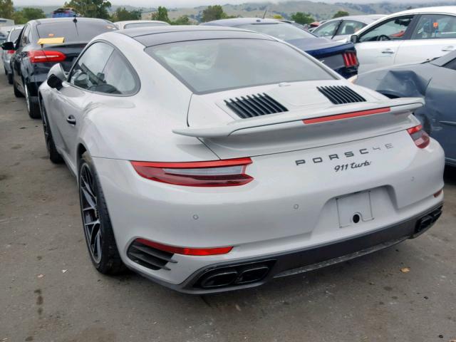 WP0AD2A92JS156421 - 2018 PORSCHE 911 TURBO GRAY photo 3