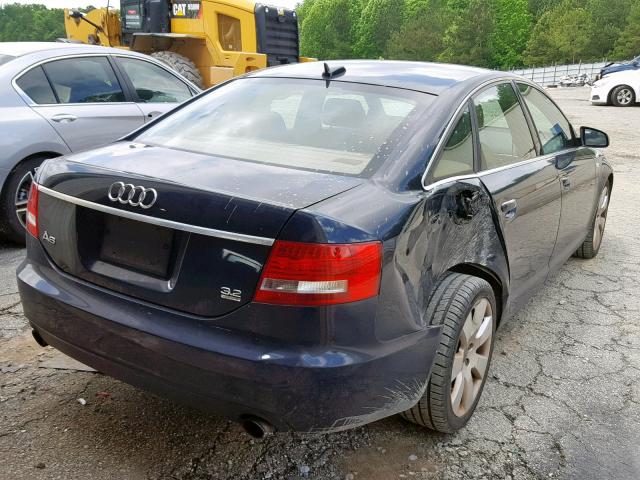 WAUDH74F16N161063 - 2006 AUDI A6 3.2 QUA BLUE photo 4