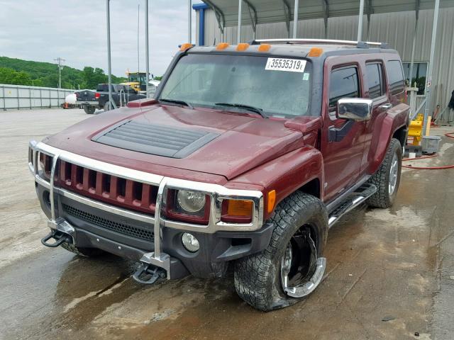 5GTDN13E078177359 - 2007 HUMMER H3 MAROON photo 2