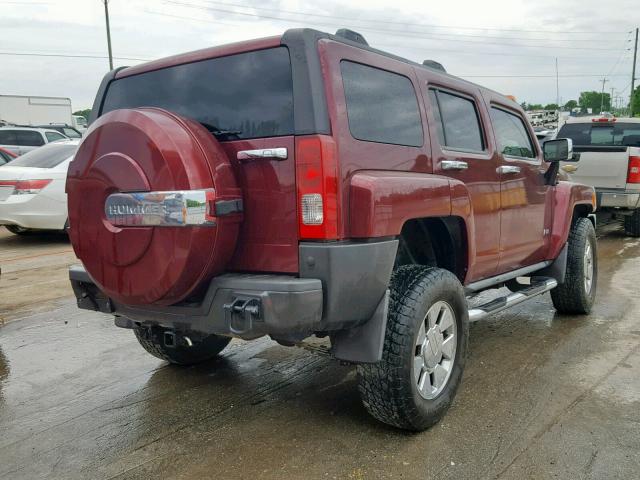 5GTDN13E078177359 - 2007 HUMMER H3 MAROON photo 4