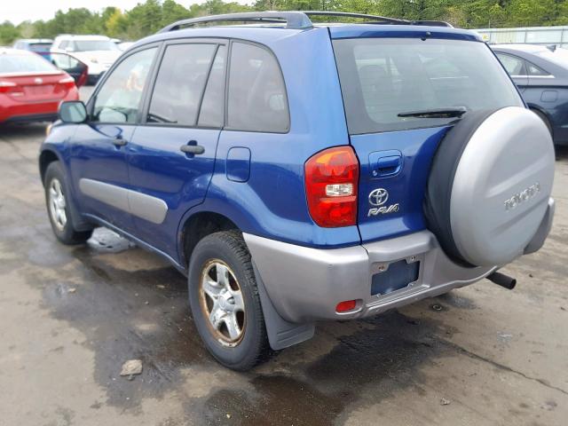 JTEHD20V246020697 - 2004 TOYOTA RAV4 BLUE photo 3