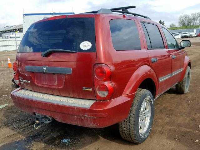 1D8HB48N88F121373 - 2008 DODGE DURANGO SL BURGUNDY photo 4