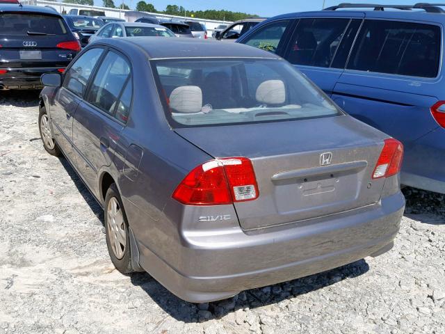 1HGES16305L001678 - 2005 HONDA CIVIC DX V GRAY photo 3