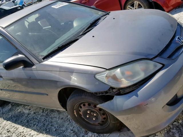 1HGES16305L001678 - 2005 HONDA CIVIC DX V GRAY photo 9