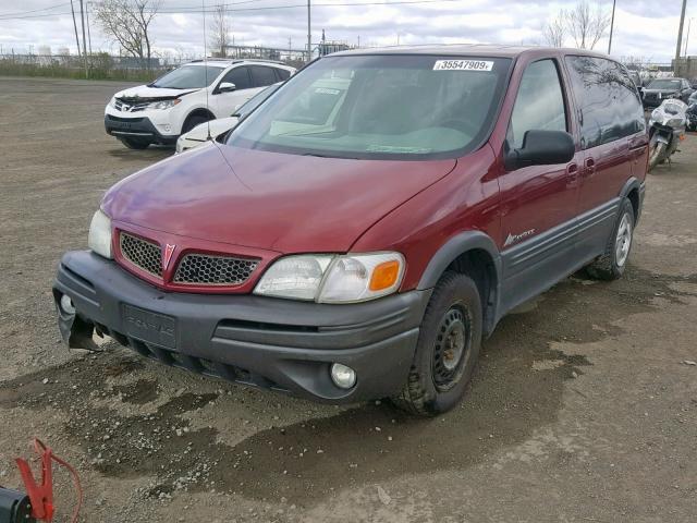 1GMDU03E54D163363 - 2004 PONTIAC MONTANA RED photo 2