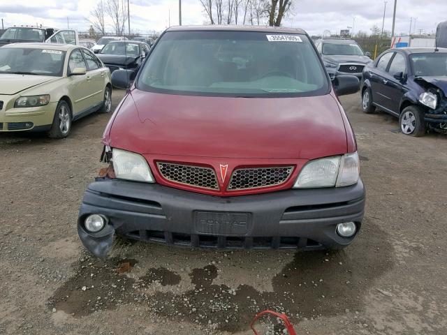 1GMDU03E54D163363 - 2004 PONTIAC MONTANA RED photo 9