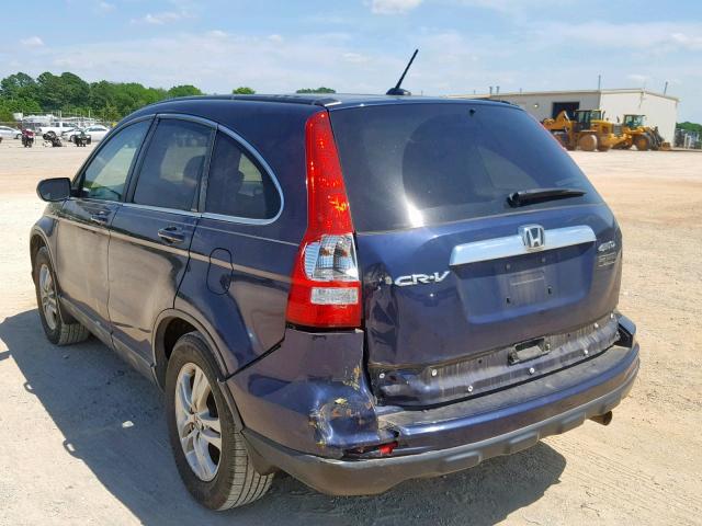 5J6RE4H71BL097299 - 2011 HONDA CR-V EXL BLUE photo 3