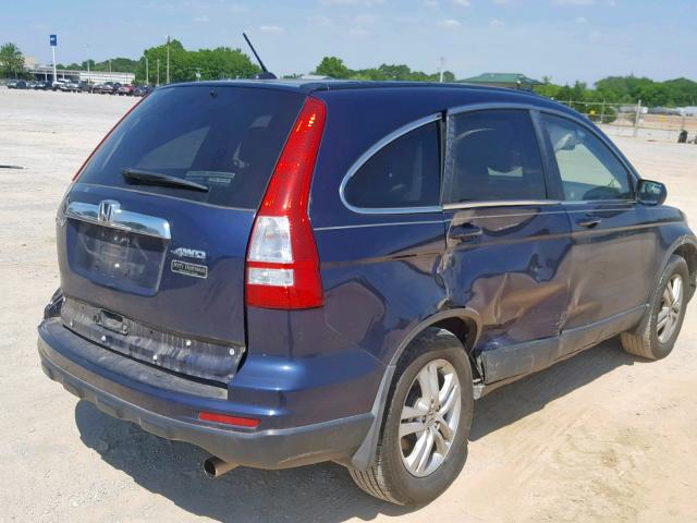 5J6RE4H71BL097299 - 2011 HONDA CR-V EXL BLUE photo 4