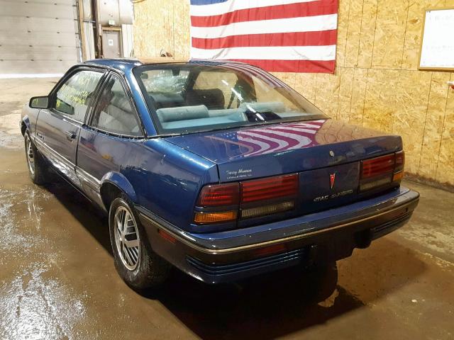 1G2JB14K4M7555910 - 1991 PONTIAC SUNBIRD LE BLUE photo 3