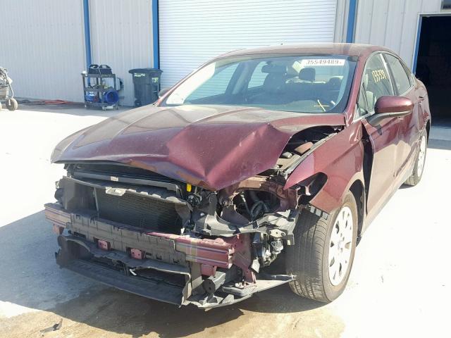 3FA6P0G77DR138462 - 2013 FORD FUSION S MAROON photo 2