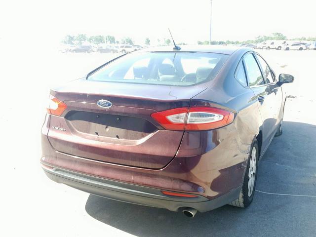 3FA6P0G77DR138462 - 2013 FORD FUSION S MAROON photo 4