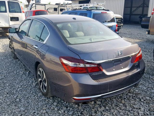 1HGCR3F8XGA007576 - 2016 HONDA ACCORD EXL GRAY photo 3