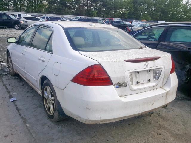 1HGCM56707A033234 - 2007 HONDA ACCORD EX WHITE photo 3