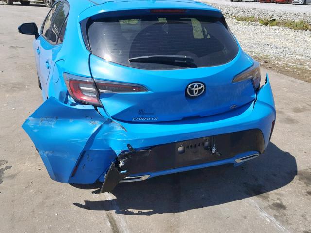 JTNK4RBE5K3002284 - 2019 TOYOTA COROLLA SE BLUE photo 9